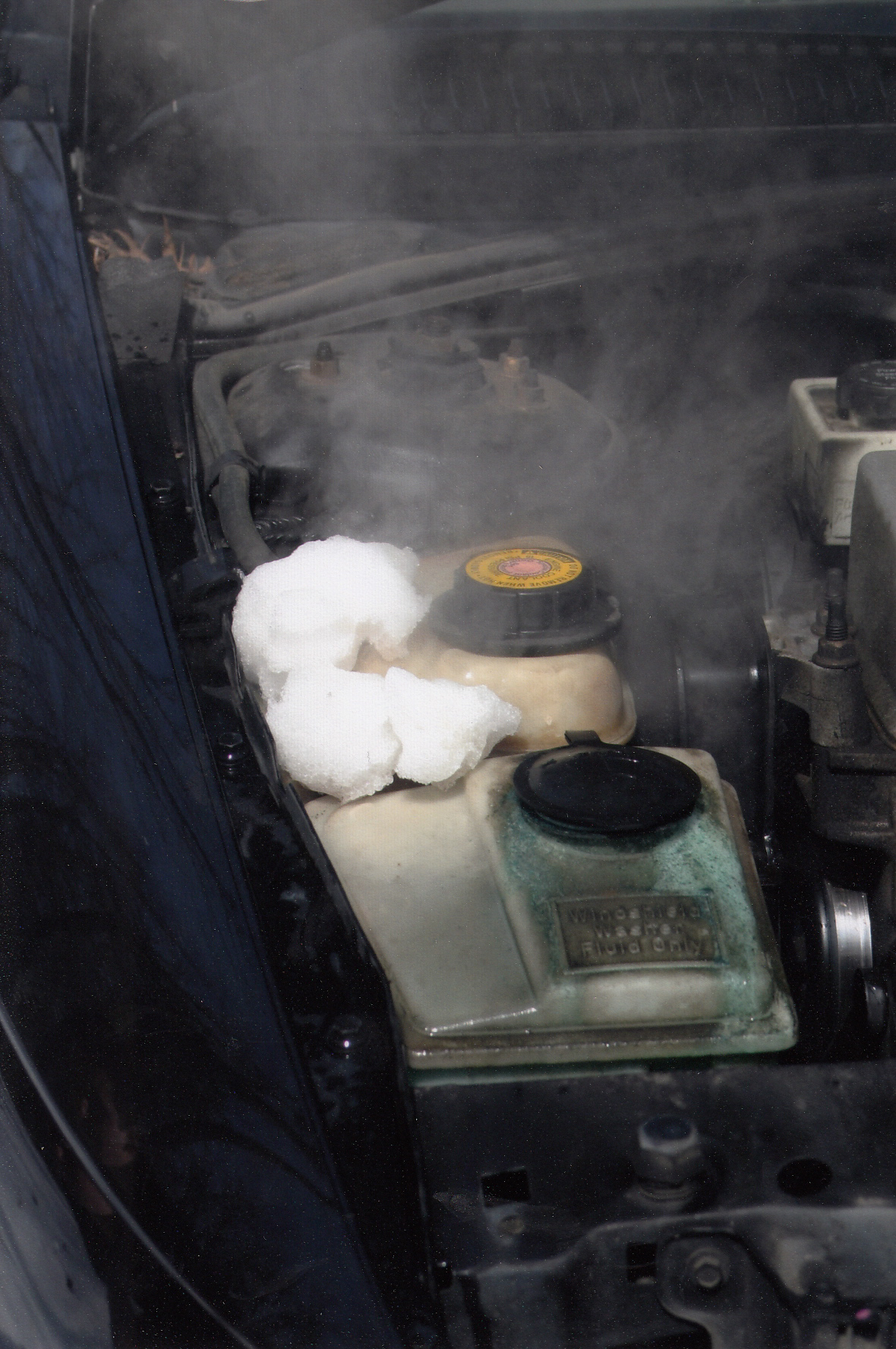 The Promise of a Sunny Hike Clouded by Smoke from Radiator